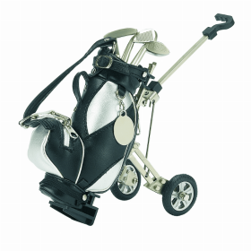 Golf Cart Pen Holder Black/Silver with 3 Pens