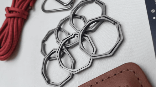 Octagon Titanium Keyring