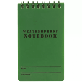 3" X 5" Military Style Weatherproof Notebook - Olive Drab--6pack