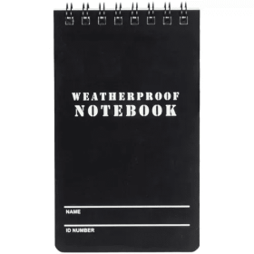 3" X 5" Military Style Weatherproof Notebook - Black-6pack