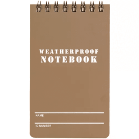 3" X 5" Military Style Weatherproof Notebook - Coyote-6pack