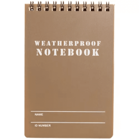4" X 6" Military Style Weatherproof Notebook - Coyote -6pk