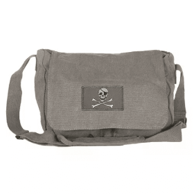 Retro Departure Shoulder Bag With Skull Emblem - Olive Drab