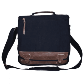 "Classic" Euro-Style Messenger Bag - Black