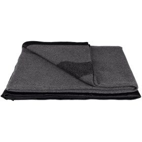 German Army Style Blanket - Grey With Black Stripes
