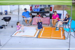 Recycled Plastic Indoor & Outdoor Rug with plastic carry bag: Sunset Orange 5' x 7'