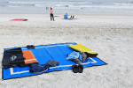 Recycled Plastic Indoor & Outdoor Rug with plastic carry bag: Cadet Blue 5' x 7'