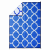 Recycled Plastic Indoor & Outdoor Rug with plastic carry bag: Blue Lattice 5' x 7'