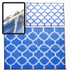 Recycled Plastic Indoor & Outdoor Rug with plastic carry bag: Blue Lattice 5' x 7'