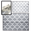 Recycled Plastic Indoor & Outdoor Rug with plastic carry bag: Gray Lattice 5' x 7'