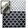 Recycled Plastic Indoor & Outdoor Rug with plastic carry bag: Black Lattice 5' x 7'