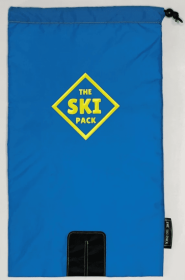 The Ski Pack Youth Blue fabric , yellow straps