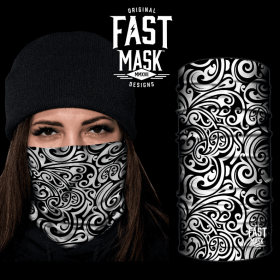 Paisley White Face mask (Option: Regular)