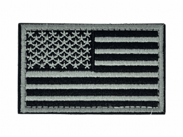 Tactical USA Flag Patch with Detachable Backing (Color: Grey)