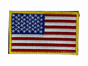 Tactical USA Flag Patch with Detachable Backing (Color: Yellow Red White & Blue)