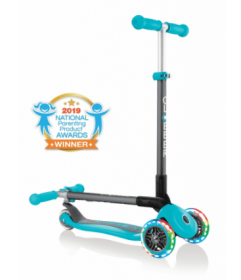 Primo Foldable Scooter With Lights (Color: Teal, size: Age 3+)