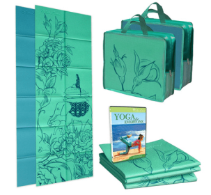 Folding Yoga Mat Kit (Color: Green, size: Kit)