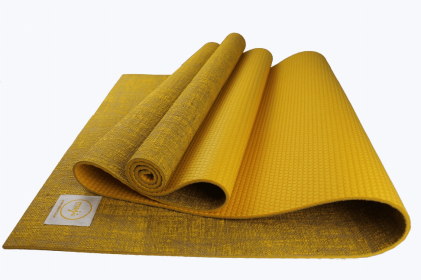 Jute Premium Eco Yoga Mat (Color: Turmeric, size: 24inx68in)