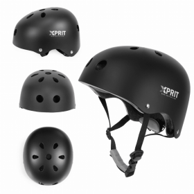 XPRIT Kids/Adults Protection Helmet For Scooter, Hoverboard, Skateboard and Bicycle (Color: Black, size: large)