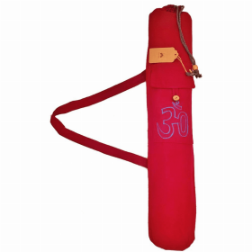 Cotton Hindu Sanskrit Aum Yoga Mat Bag Carrier with Front Pocket (Color: Maroon, size: 30)